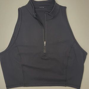 Oner Active Half-Zip Crop Tank - Black - Large